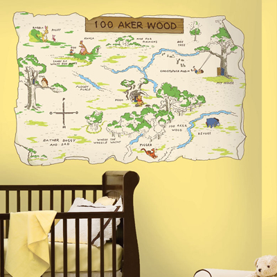Winnie Pooh & Friends, 100 Aker Wood Map - RoomMates for KiDS Winnie Pooh & Friends, 100 Aker Wood Map - RoomMates for KiDS