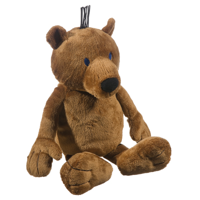 Heunec Pluschfigur Kleiner Baer, brauner Pluschbaer mit blauen Augen und schwarzer Nase, sitzend