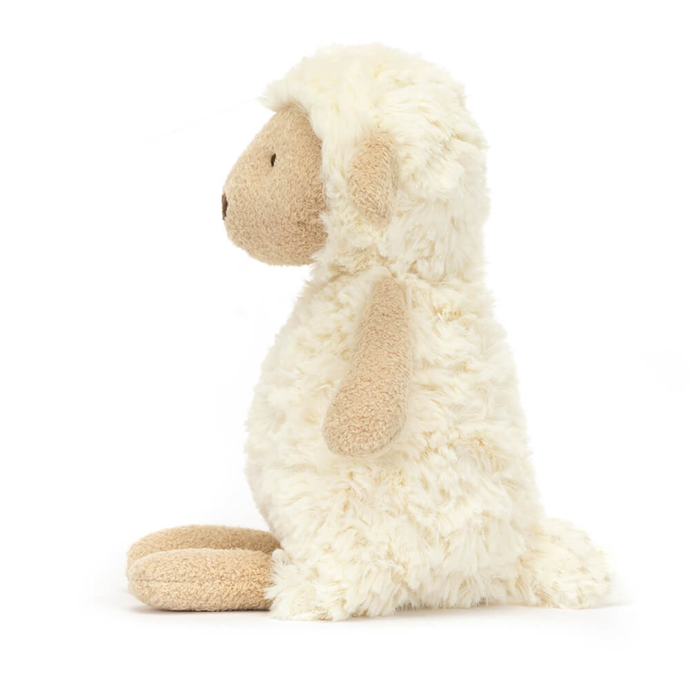 Jellycat Kuscheltier Lamm Lollie Lamb, cremefarbenes lockiges Plüschtier, Seitenansicht