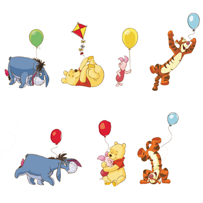 Winnie Pooh appliques a bother free day - Decofun