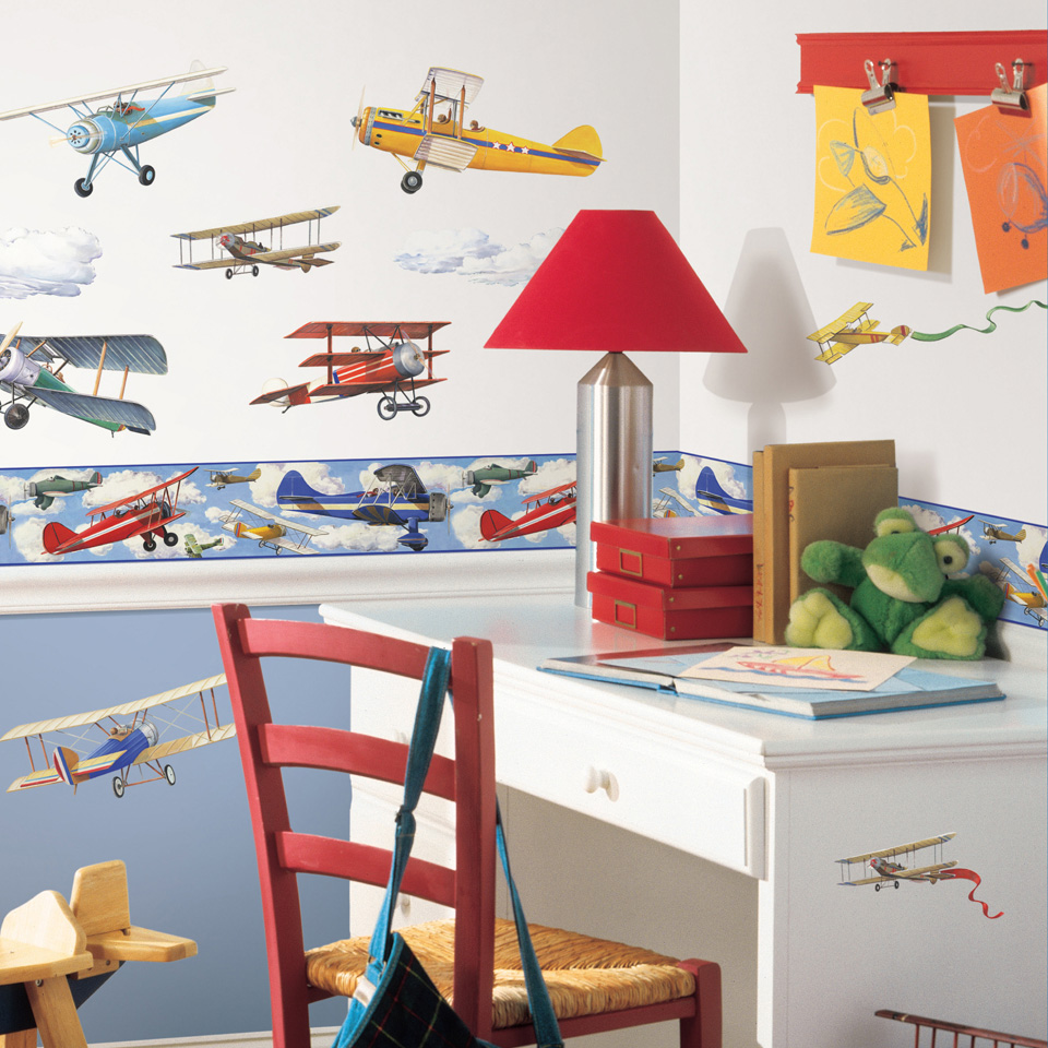 Vintage Planes Bordüre - RoomMates for KiDS