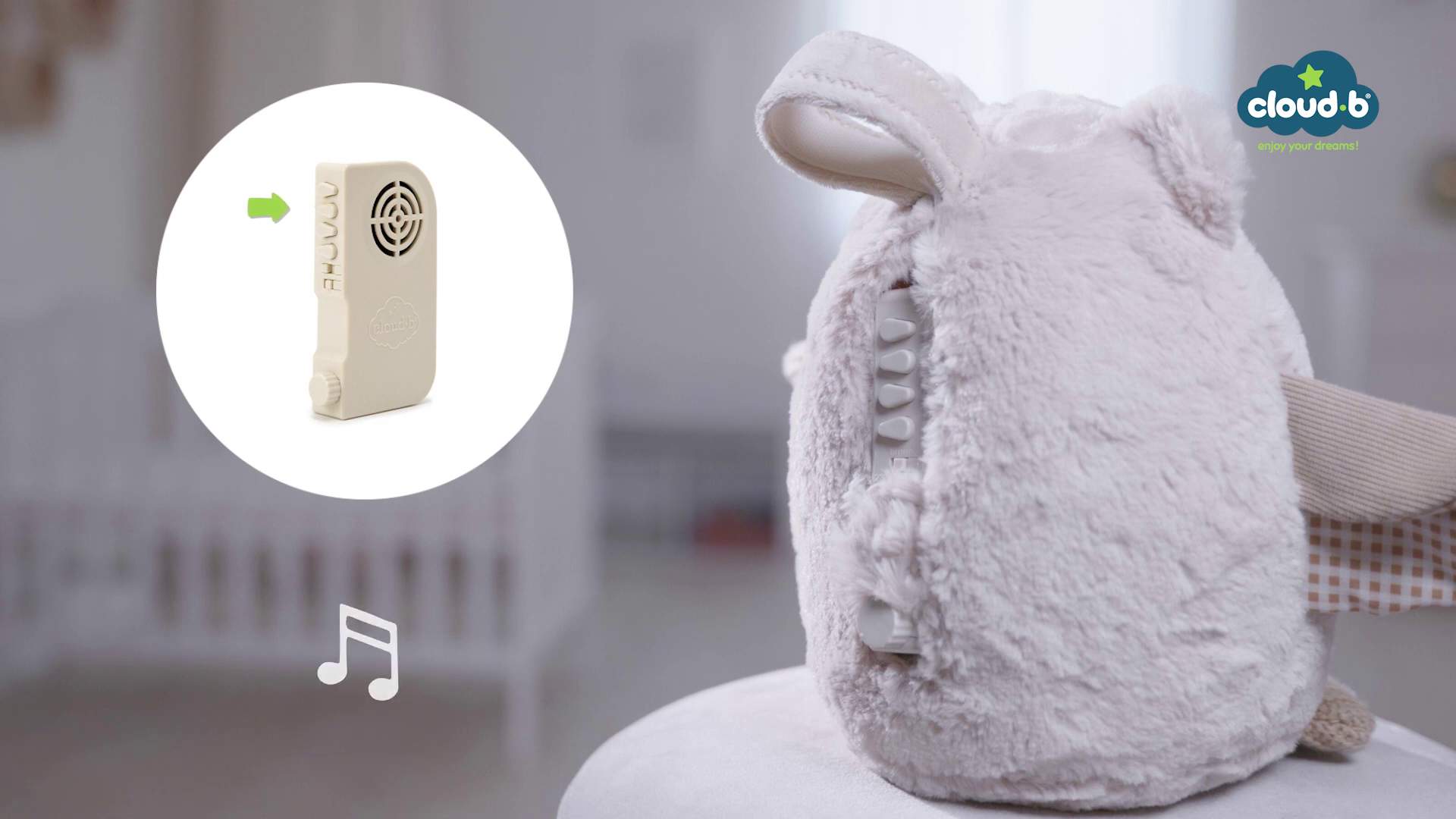 Einschlafhilfe Eule - Nighty Night Owl smart sensor von cloud b Demo