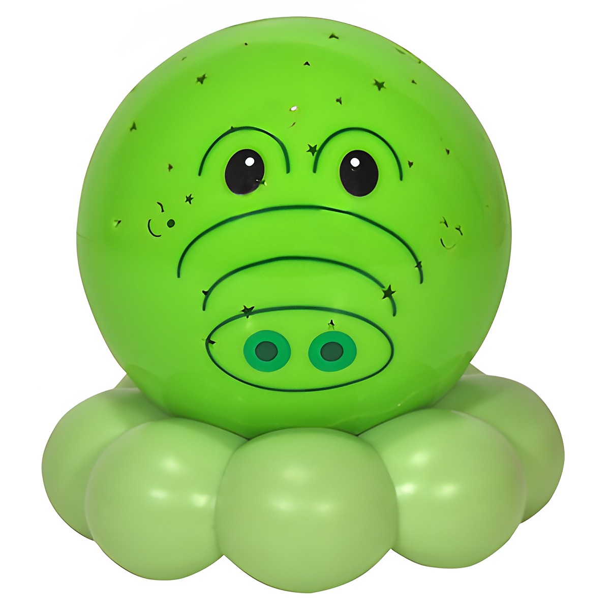 Cloud b sleep aid Dreamz to Go crocodile, green ball-shaped night light with face, front view