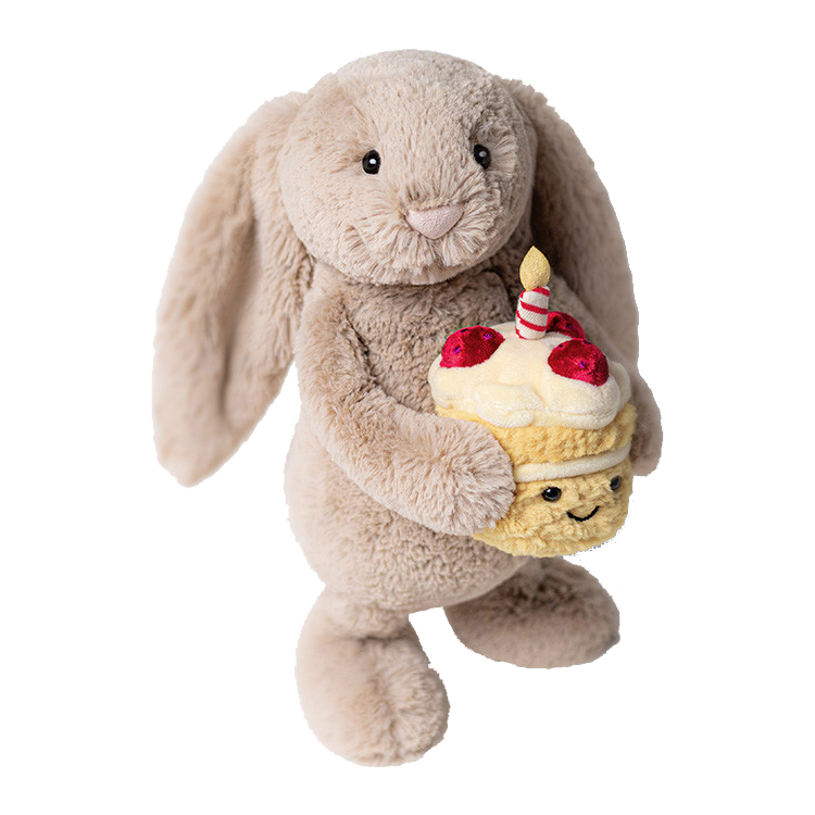 Jellycat Bashful Beige Bunny Birthday - Kuscheltier Hase Jellycat Bashful Beige Bunny Birthday - Kuscheltier Hase