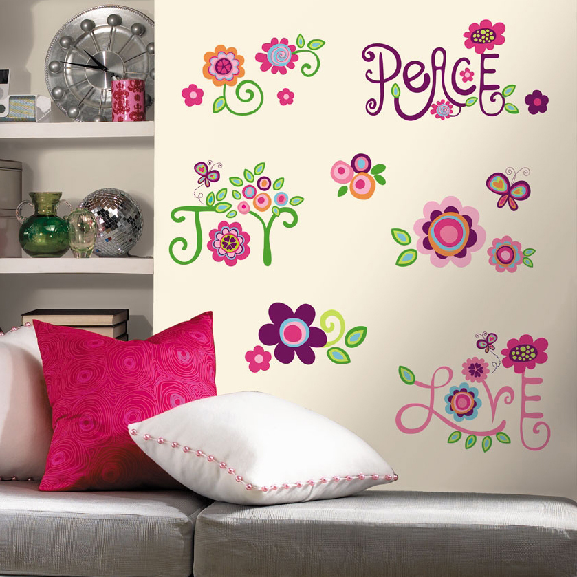 Love Joy Peace Wandsticker - RoomMates Love Joy Peace Wandsticker - RoomMates