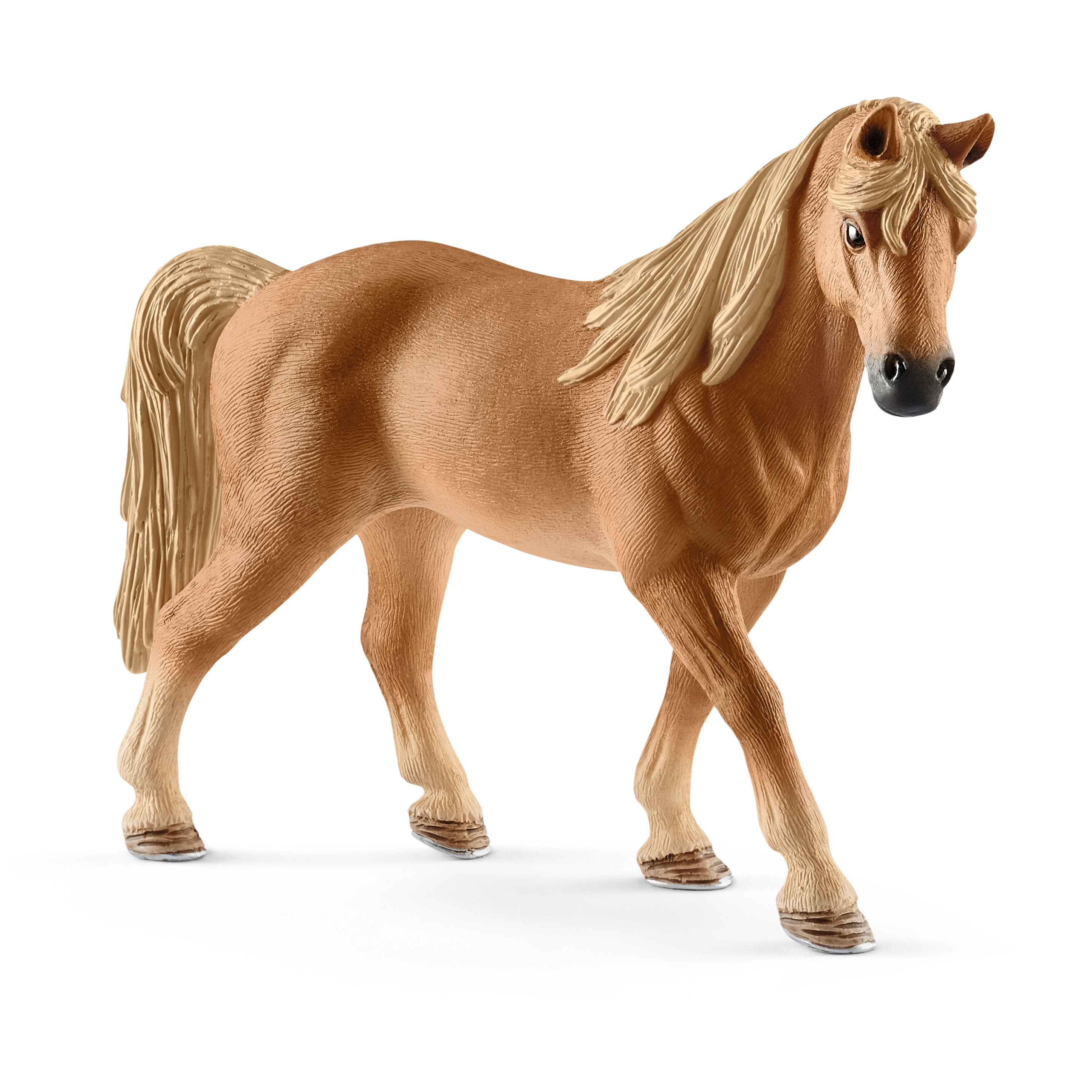 Schleich Farm World Tennessee Walker mare, toy figure with light brown coat and a light-coloured mane, standing