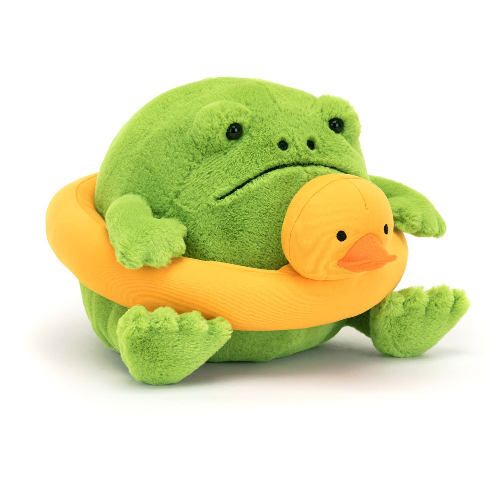 Jellycat Cuddly Toy Frog - Ricky Rain Frog with Rubber Ring (Plush Toy) Jellycat Ricky Rain Frog - frog with rubber ring plush