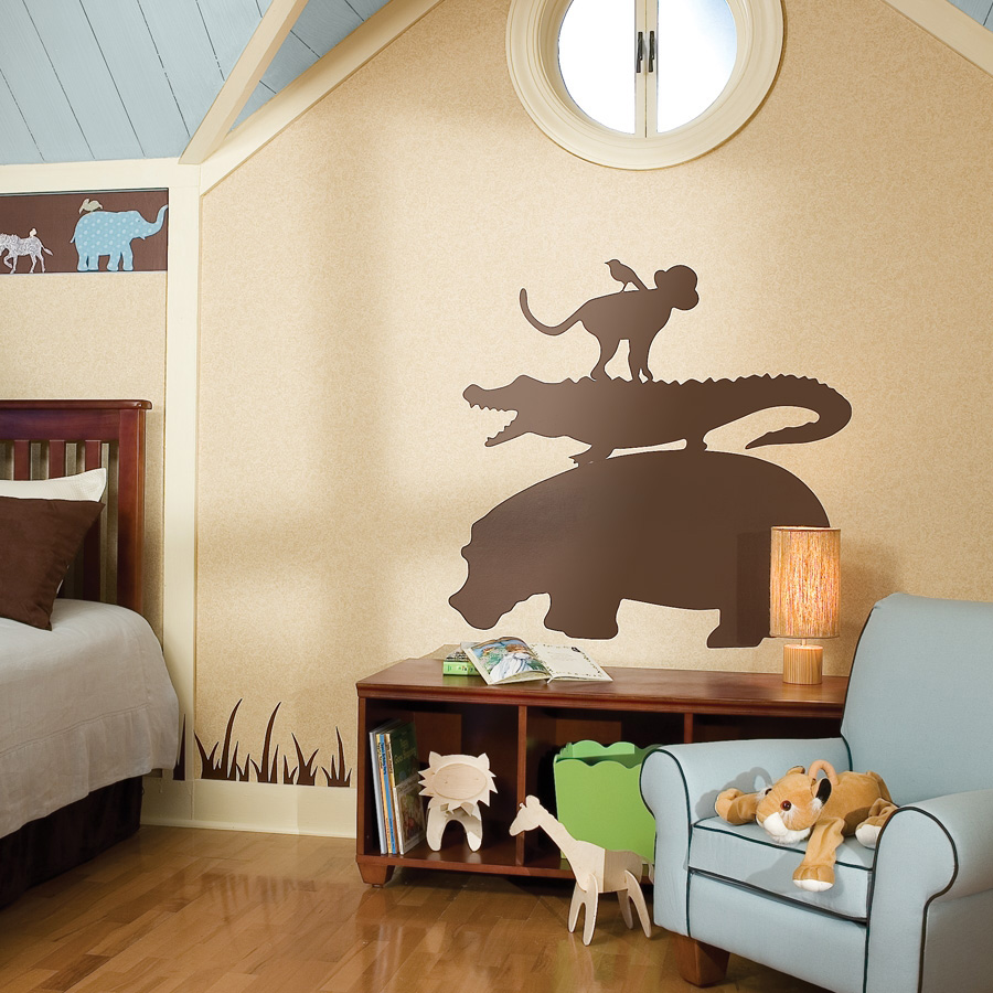 Animal Silhouettes, brown Wandbild - Roommates