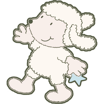 Dinico wall decoration 18-piece Lillebi, walking lamb figure with a light blue star on its leg
