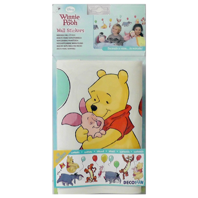 decofun wall decal Winnie the Pooh A Bother Free Day in packaging, Winnie the Pooh hugging Piglet