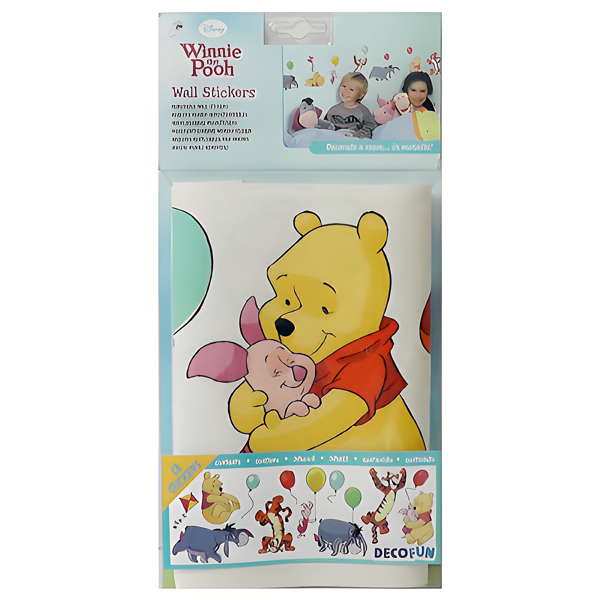 decofun wall decal Winnie the Pooh A Bother Free Day in packaging, Winnie the Pooh hugging Piglet