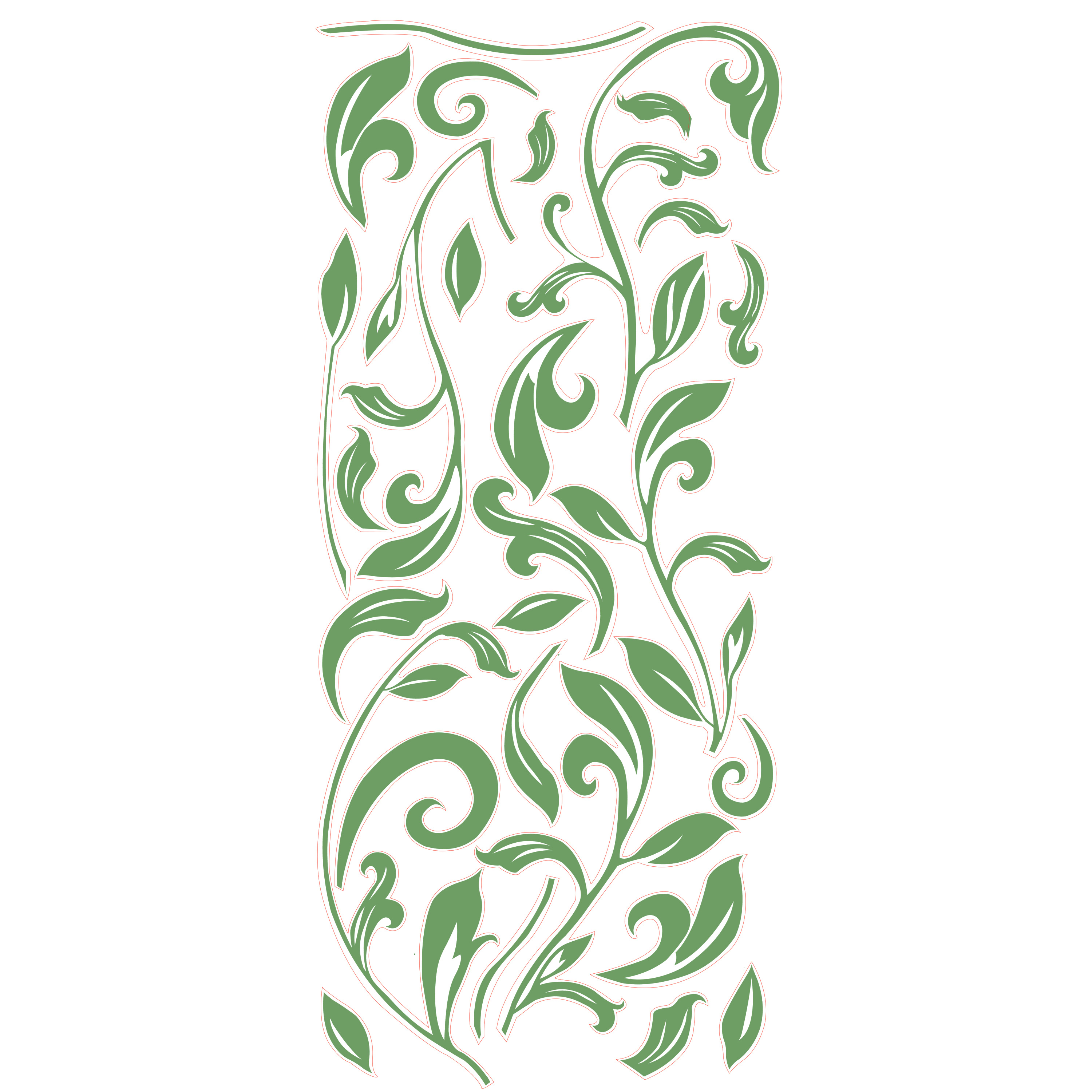 RoomMates wall decal Leaf Scroll Peel & Stick, second decal sheet with a green leaf vine motif on a white background