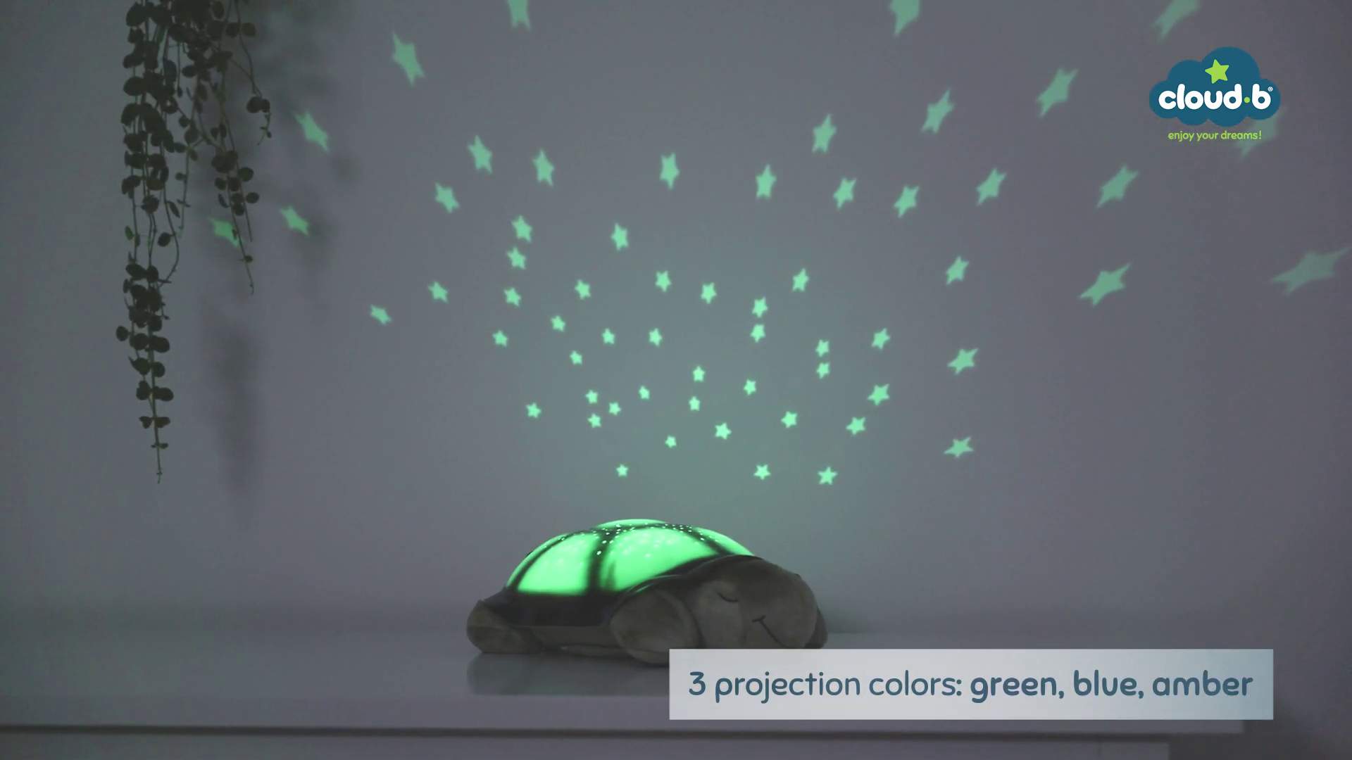 Video 1: Twilight Turtle magic LED night light - classic mocha - by cloud b