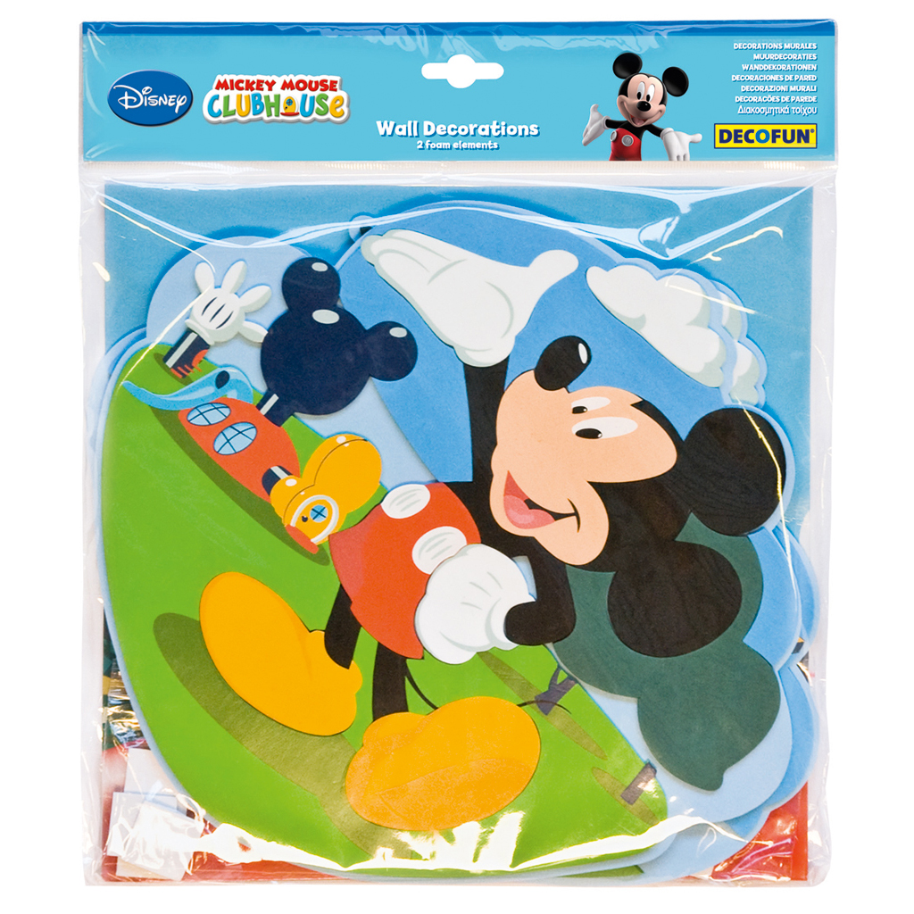 decofun wall decoration Mickey Mouse Clubhouse in packaging, 2-piece set, Mickey with raised arm and green aeroplane