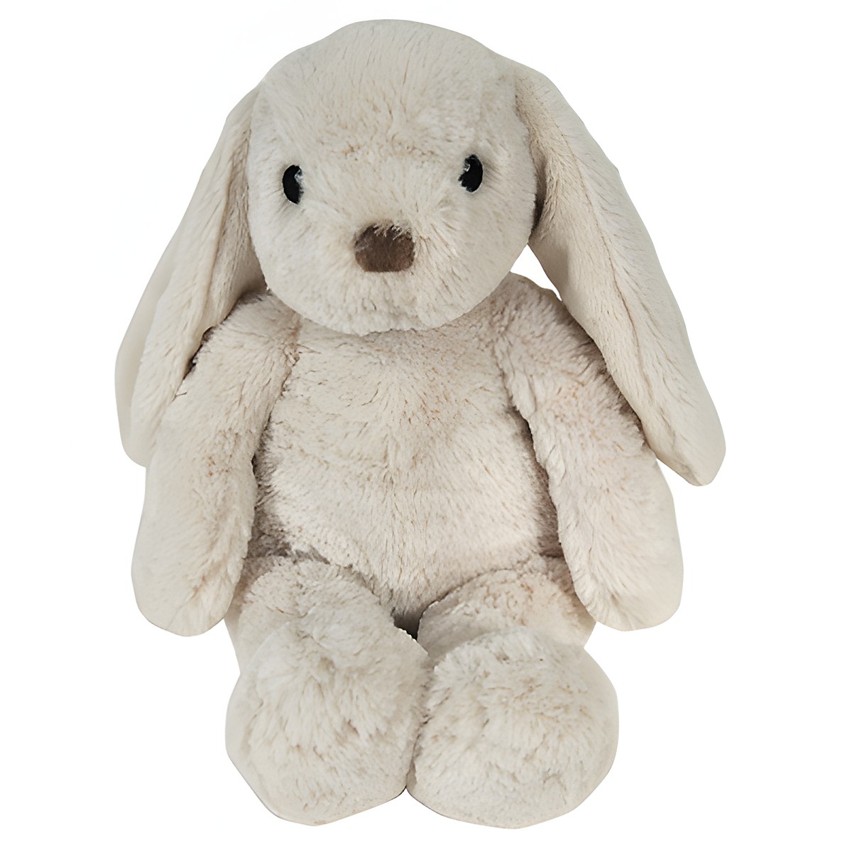 Cloud b sleep aid Bubbly Bunny, beige bunny plush sitting with long floppy ears, front view
