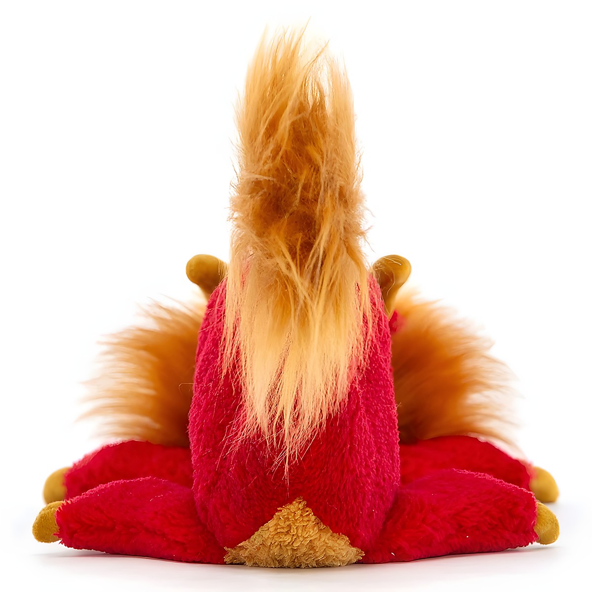 Jellycat Kuscheltier Festival Dragon, Rückansicht mit aufragender goldener Mähne