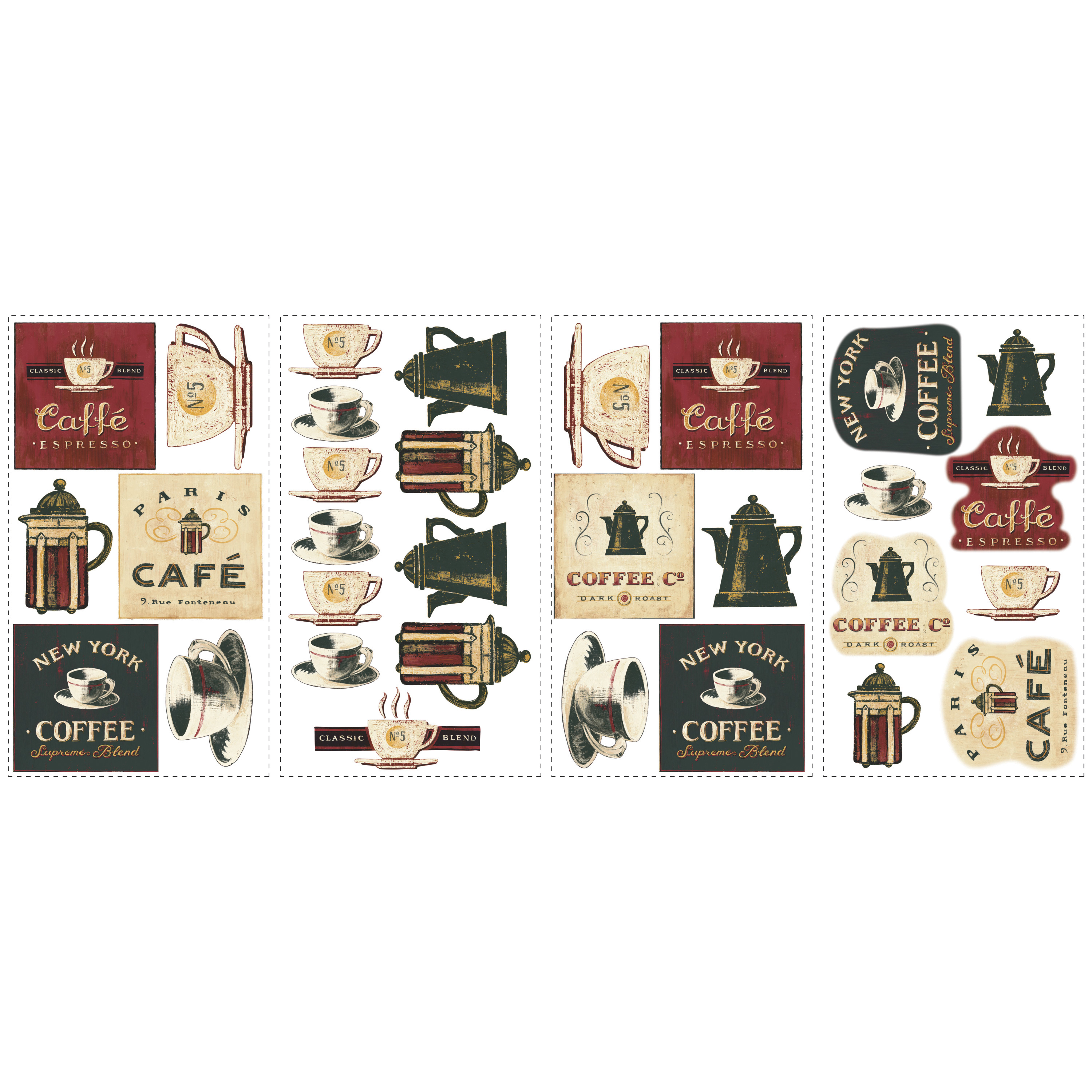 Coffee house peel & stick appliques - RoomMates Coffee house peel & stick appliques - RoomMates - Produktbild 2