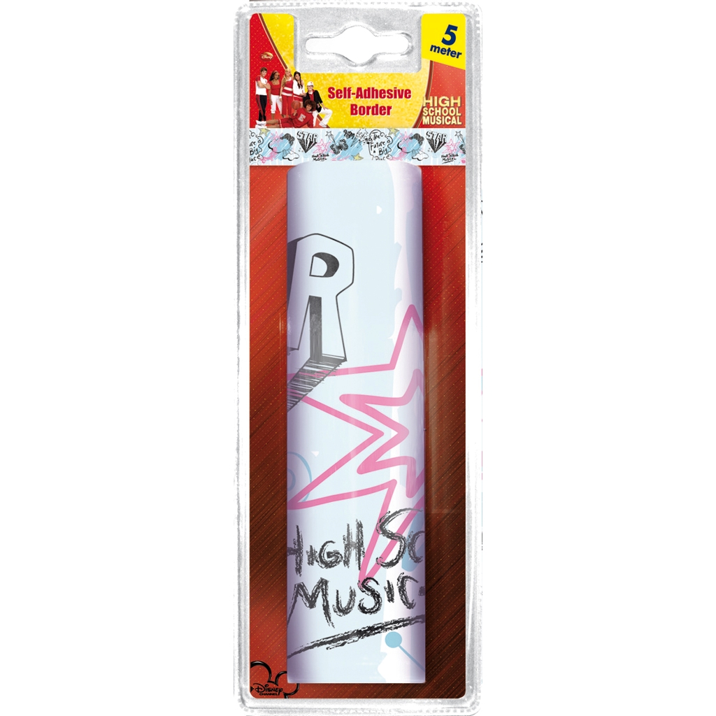 decofun self-adhesive border High School Musical in packaging, 5 metres, with star motif and script lettering