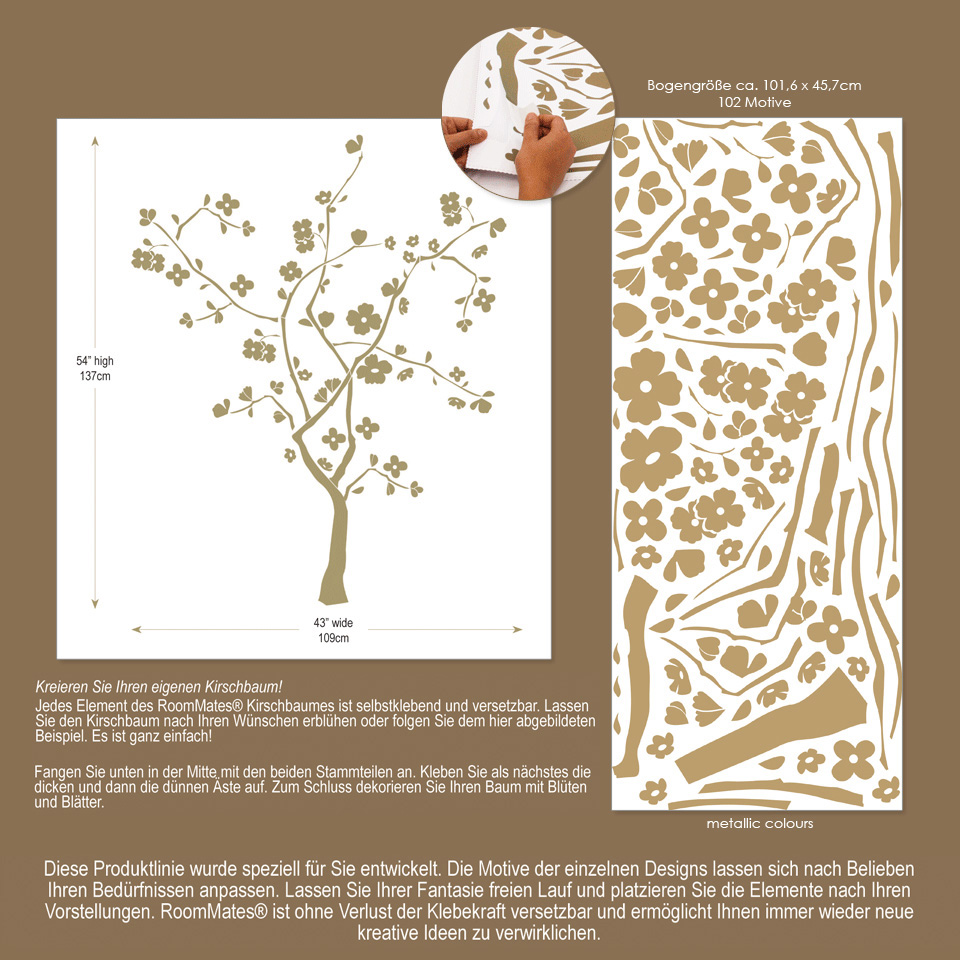 Cherry blossom peel & stick mural - RoomMates Cherry blossom peel & stick mural - RoomMates - Produktbild 2