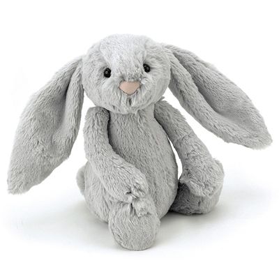 Jellycat Cuddly Toy Bunny - Bashful Silver Bunny Little (Plush Toy)